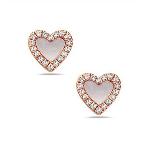 Women’s 14KR Mother of Pearl and Diamond Earring